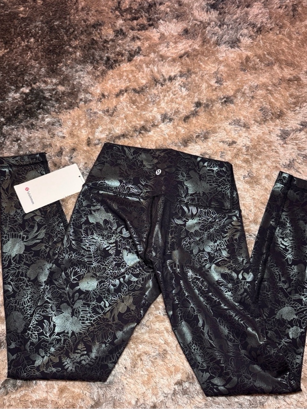 NWT lululemon athletica Wunder Under High Rise 28” Tight Shine (metallic print)